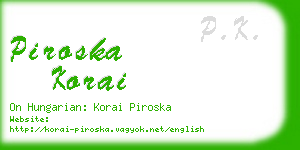 piroska korai business card